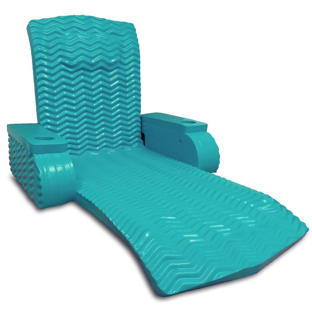 California Sun Deluxe Unsinkable La Jolla Lounger Teal Wave Foam Chaise Chair